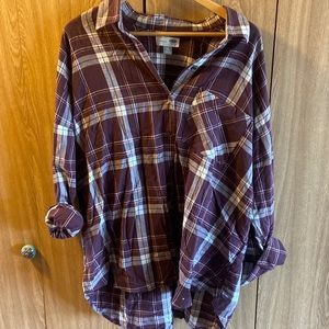 Boyfriend style plaid button up